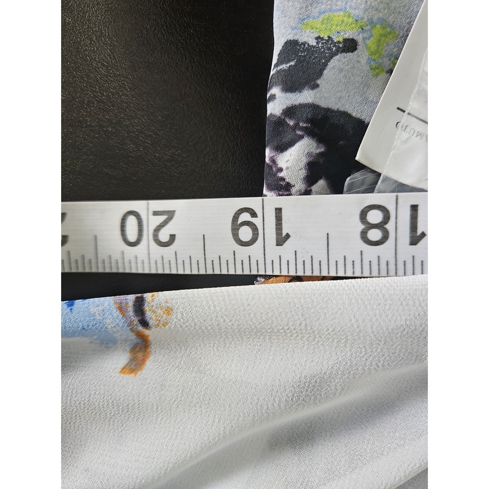 Two by Vince Camuto Shirt‎ XS Blue Abstract Print Button Front Long Sleeve - Picture 7 of 9